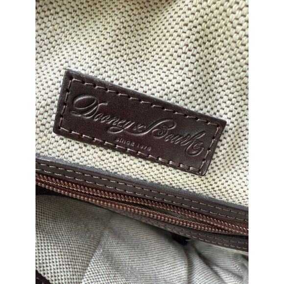 Dooney and Bourke ostrich, leather cognac zip pocket purse crossbody - Picture 7 of 9